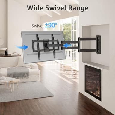 MOUNTUP Full Motion TV Wall Mount with 30” Extension & Tilt & Swivel for Most 42-75 Inch TVs, Long Arm TV Mount Corner Bracket Articulating Arm Mount, Max VESA 600x400mm and Up to 99 lbs, MU0057-L - Image 4