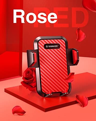 VANMASS 【2025 Strongest & Military-Grade Car Phone Mount 【Patent & Safety】 Ultimate Cell Phone Holder Best Handsfree Stand for Dash Windshield Vent for iPhone 16 Pro Max 15 14 Android & Truck, Red - Image 2