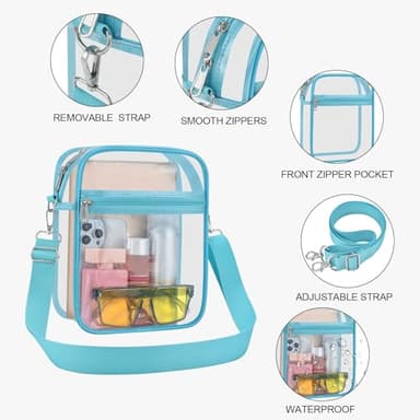 USPECLARE Clear Purse Stadium Transparent Messenger Bag Stadium Approved for Men and Women Clear CrossBody Bag - Image 4
