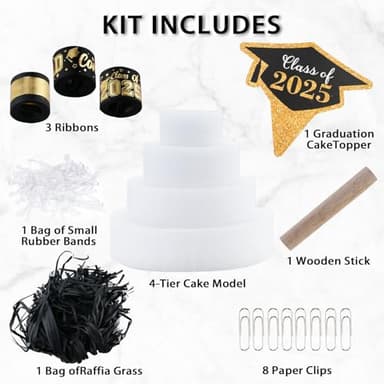 2025 Graduation Gifts for Her/Him- 4 Tier Graduation Cake Filled with Cash Money, Graduation Decorations Class of 2025 Graduation Centerpieces 2025, Money Gift Ideas for Boys Girls High School College - Image 3