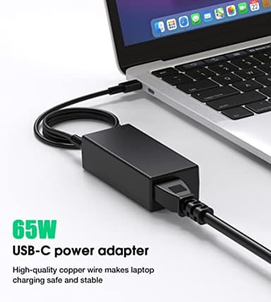 UNAWUDOH USB C Laptop Charger, 65W Chromebook Charger Compatible with HP Lenovo Dell Asus Acer Samsung Google Chromebook Fast Charger Type C - Image 3