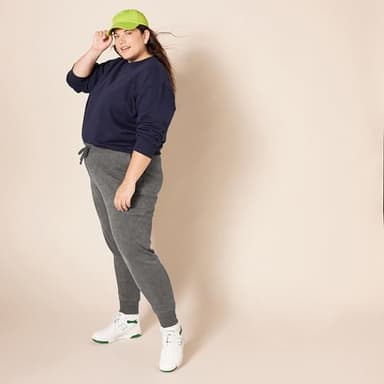 Amazon Essentials Women's Fleece Jogger Sweatpant (Available in Plus Size), Charcoal Heather, Small - Image 7