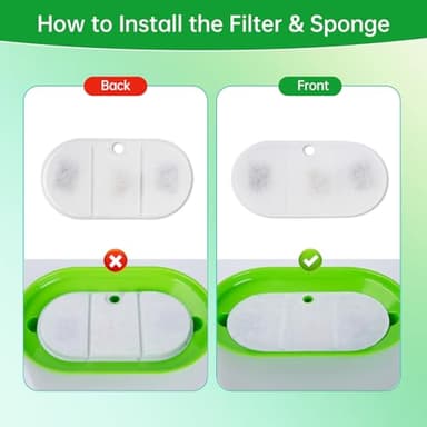 16 Packs Replacement Filters Compatible with Capsule Cat Water Fountain PLWF002, 16 Replacement Carbon Filters & 16 Sponges for 71fl oz/2.1L Ultra Quiet Pet Water Dispenser - Image 2