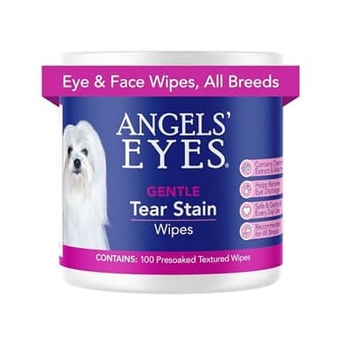 ANGELS' EYES Gentle Tear Stain & Pet Eye Wipes for All Dogs & Cats Textured Grooming Wipes Remove Discharge & Mucus, Reduce Tear Stains, Hypoallergenic with Aloe & Chamomile, 100ct - Image 1