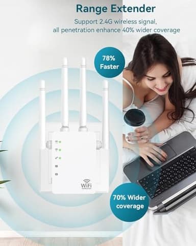 WiFi Extender, WiFi Extender Signal Booster, WiFi Booster, Covers Up to 12880 Sq.ft and 105 Devices, Dual Band Wireless Repeater, WiFi Repeater, WiFi Extenders Signal Booster for Home - Image 6