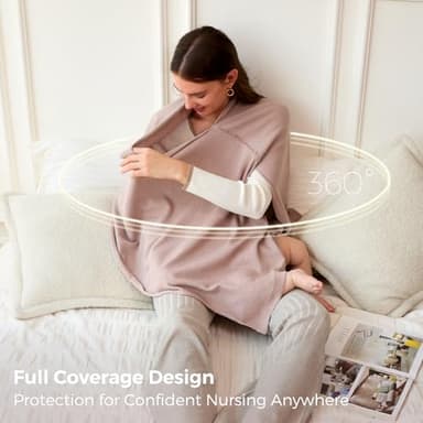 Momcozy Nursing Cover for Breastfeeding, Soft Privacy Poncho, Multi-Use Nursing Shawl, Portable Breast Feeding Covers for Women, Includes Laundry Bag (Brown) - Image 6