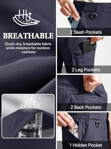 FREEKITE Tactical Cargo Shorts for Men Quick-Dry Waterproof - Lightweight Work Shorts with 7 Pockets,Durable Hiking Outdoor Short,Moisture Wicking Stretch Travel Short(Blue 36W/10L) - Image 5