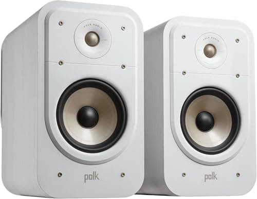 Polk Signature Elite ES20 Bookshelf Speaker - Hi-Res Audio Certified, Dolby Atmos & DTS:X Compatible, 1" Tweeter & 6.5" Woofer, Power Port Technology for Effortless Bass (Pair, Elegant White-Washed) - Image 1