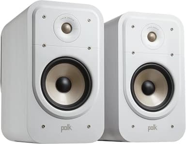 Polk Signature Elite ES20 Bookshelf Speaker - Hi-Res Audio Certified, Dolby Atmos & DTS:X Compatible, 1" Tweeter & 6.5" Woofer, Power Port Technology for Effortless Bass (Pair, Elegant White-Washed) - Image 1