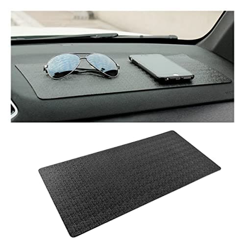 Car Dashboard Anti-Slip Sticky Pad, 15.7"x 7.8" Non-Slip Heat Resistant Rubber Mat, Auto Accessories for Home Office, Strong Adhesive Anti Slide Pad for Phones, Sunglasses, Keys (Black/Car) - Image 1
