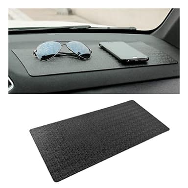 Car Dashboard Anti-Slip Sticky Pad, 15.7"x 7.8" Non-Slip Heat Resistant Rubber Mat, Auto Accessories for Home Office, Strong Adhesive Anti Slide Pad for Phones, Sunglasses, Keys (Black/Car) - Image 1