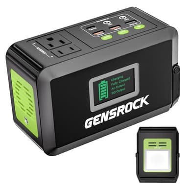 GENSROCK Portable Power Bank, 24,000mAh Portable Laptop Charger with 150W Peak AC Outlet, 8-Port Compatible with iPhone Series, MacBook, Dell, Samsung for Outdoor Camping Home Office Emergency. - Image 1