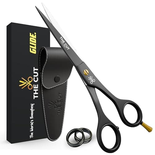 The Cut Factory® 6.5” Matte Black Luxury Hair Scissors – Ultra-Sharp High Carbon Steel Barber Shears for Men, Women & Kids – Gift-Boxed with Leather Pouch – Precision Cutting for Salon & Home - Image 1
