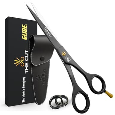 The Cut Factory® 6.5” Matte Black Luxury Hair Scissors – Ultra-Sharp High Carbon Steel Barber Shears for Men, Women & Kids – Gift-Boxed with Leather Pouch – Precision Cutting for Salon & Home - Image 1