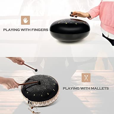 Lexington 13 Notes 12 Inches Steel Tongue Tank Drum Set C Key Lotus Pattern - Image 6