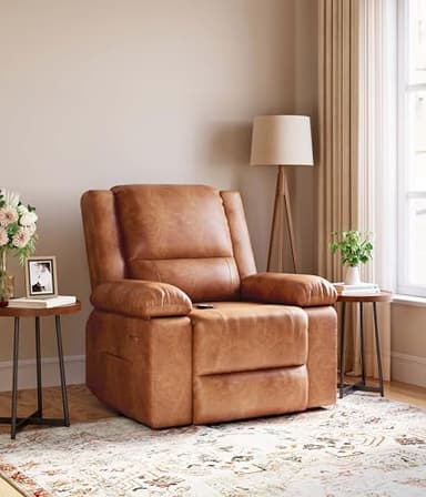 GarveeHome Oversized Wide Power Lift Recliner Chair - Heat and Massage, Faux PU Leather, Adjustable Back and Legs, Electric Lift Chair Designed for The Elderly and People with Mobility impaired - Image 2