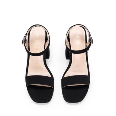 DREAM PAIRS Heels for Women Block Chunky Platform High Heels Open Toe GISELLE Fashion Wedding Party Evening Prom Dance Ankle Strap Dress Pump Sandals Shoes,Size 6,Black-Nubuck - Image 4