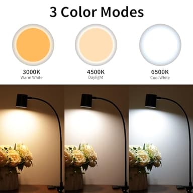 Dott Arts Desk Lamp,USB Clip On Light,Book Lights for Reading at Night,3 Color Modes,10 Brightness Clamp Lights,360° Gooseneck LED Reading Light for Books in Bed,Eye-Care for Home Office,Headboards - Image 2