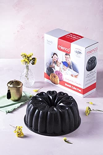 MIENCA Heart Shape Aluminum Cake Pan, Titanium Coating, Non-Stick, 12 Cups, Heavy Duty, Gifts for Mom, Molded Cake Pan, 10 Inch Baking Mold, Cast Aluminum Fluted Tube Pan, Easy to Clean (Black) - Image 3