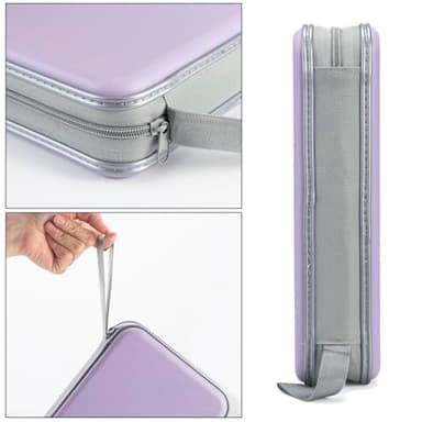 Alavisxf CD Case, 96 Capacity Hard Plastic DVD Disc Storage Case Holder with Zipper - Portable CD DVD Organizer for Car, Home, Travel (Lavender) - Image 2
