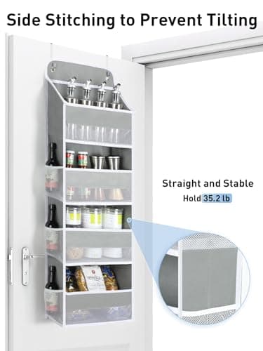 Yecaye 1 Pack Over the Door Organizer, 35.2lbs Load Toy Stuffed Animal Storage, Swing-proof Hanging Bathroom Organizers and Storage for Nursery Newborn Baby Essential Stuff Dorm Room Essentials - Image 2