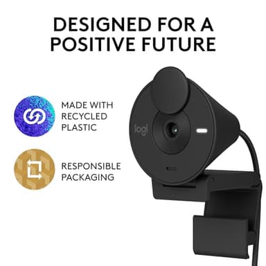 Logitech Brio 301 Full HD Webcam with Auto Light Correction, Show Mode, Noise Reduction Mics, Privacy Cover, Works with Microsoft Teams, Google Meet, Zoom, Nintendo Switch 2 new GameChat mode - Black - Image 8