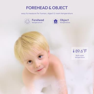 Forehead Thermometer for Adults, Kids & Babies, No-Touch Digital Thermometer with LCD Backlight Display, Fever Alarm and 1s Instant Reading - Purple - Image 5
