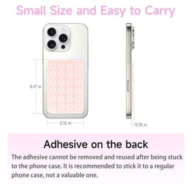 Yojaro 2 Pack Silicone Suction Phone Case Mount, Silicon Adhesive Smartphones Stand Sticky, Non Slip Suction Cup, Hands-Free Phone Accessories Holder for Selfies and Videos Light Pink - Image 3