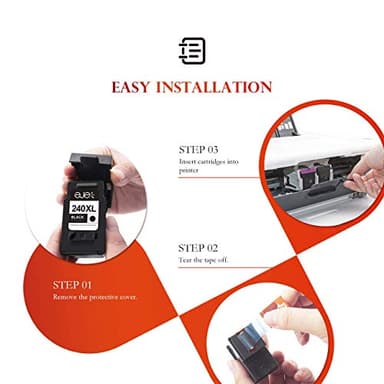 ejet 240XL PG-240 Black Ink Cartridge Remanufactured Replacement for Canon 240XL Black Ink Cartridge PG-240 XL for Canon Pixma MG3620 TS5120 MG2120 MG3520 MX452 MX512 MX532 MX472 Printer (2-Black) - Image 7