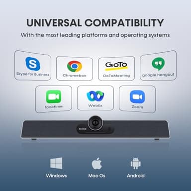 Enther & MAXHUB Video Conference Camera,4K Smart All-in-One Webcam, Microphone and Speaker,120°Wide-Angle,Automatic Speaker Focus,Smart Video&Audio Conferencing System for Small&Huddle Meeting Rooms - Image 9