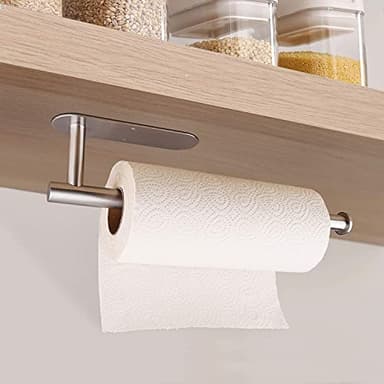 Paper Towel Holders for Kitchen,Paper Towels Bulk- Self-Adhesive Under Cabinet,Both Available in Adhesive and Screws,Stainless Steel - Image 2