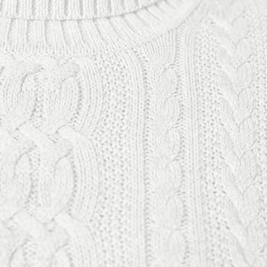 Amazon Essentials Women's Fisherman Cable Turtleneck Sweater (Available in Plus Size), White, Small - Image 7