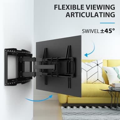 USX STAR 32-90" Full Motion Sliding TV Wall Mount, Fits 16" 18" 24" Wood Studs, Wall Mount TV Bracket with Smooth Swivel, Tilt, Extension, Holds up to 150lbs, Max VESA 600x400mm, Fit Most 75 85 86 TVS - Image 3