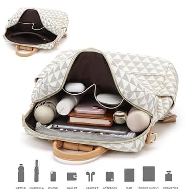 Makes Backpack Purse for Women PU Leather Travel Satchel Handbag Convertible Design Bag with Purse 2 Piece - Image 7