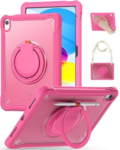 BRAECN for iPad (A16) 11th/10th Generation Case 11 inch 2025/10.9'' 2022 Handle Protective Cover 360 Rotating Ring Stand, Shockproof Dropproof Case for Kids Kickstand & Pencil Holder & Shoulder Strap - Image 1