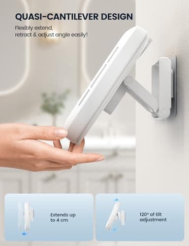 Lamicall Shower Phone Holder with Speaker Holes, IPX6 Waterproof Clear Sound & 480° Rotation Shower Case Accessories, Waterproof Bathroom Wall Mount for iPhone 17 16 Pro Max Air, S25 Ultra, 4-7" Phone - Image 4