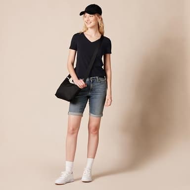 Amazon Essentials Women's Regular-Fit Short-Sleeve V-Neck T-Shirt, Pack of 2, Black, Large - Image 5