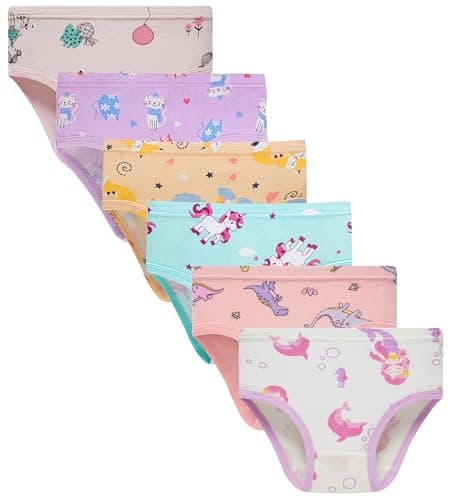 Boboking Girls Soft Panties Toddler Girls Briefs Cotton Underwear (Pack of 6) 2T - Image 1