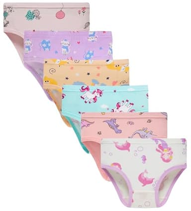 Boboking Girls Soft Panties Toddler Girls Briefs Cotton Underwear (Pack of 6) 2T - Image 1