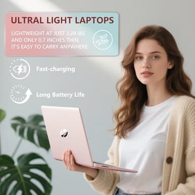 HP 14 Laptop Student Business 2025 Ultral Light Computer, AI Copilot, 4-Core 13th Gen Intel CPU, 16GB RAM 640GB Storage (128GB UFS+ 512GB SD Card), Microsoft 365, AlpacaTec Accessories - Image 5