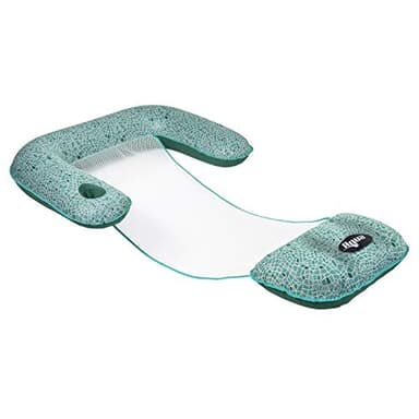Aqua Mosaic 3-in-1 Pool Chair Float – Inflatable Floating Pool Chair for Adults – Use as a Lounge, Chair, or Drifter – Green Mosaic - Image 6