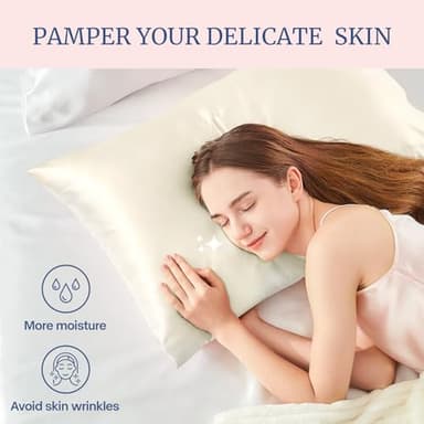 BEDELITE Satin Pillowcase for Hair and Skin, Super Soft Similar to Silk Pillow Cases 4 Pack with Envelope Closure, Cooling Pillowcases for Women Men (20"x40" King Size, Beige) - Image 3