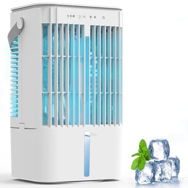 Portable Air Conditioner, 1200mL Evaporative Air Cooler, Personal Mini Air Conditioner with 3 Speeds & 2/4H Timer, 120° Oscillating Portable Ac Unit Fan Small Air Conditioner for Home Office Room - Image 1
