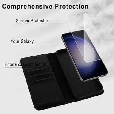 MONASAY Wallet Case Compatible for Galaxy S23 5G Black | RFID Blocking, Flip Folio, Leather, Cell Phone Cover, Credit Card Holder, 6.1 inch - Image 5