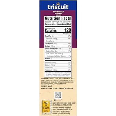 Triscuit Rosemary & Olive Oil Whole Grain Wheat Crackers, Lunch Snacks, Bulk Snack Crackers, 6 - 8.5 oz Boxes - Image 19