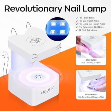 modelones Gel Nail Kit Almond, Upgrade 15Sizes Fake Nails, 9-in-One Glue Dehydrator & Mini U V Light Clipper, 510Pcs Medium Almond Press on Tips for Extension DIY Salon Home Gift - Image 5