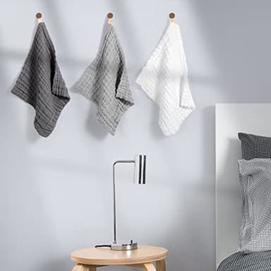 MUKIN Baby Washcloths - Soft Face Cloths for Newborn, Absorbent Bath Face Towels, Baby Wipes, Burp Cloths or Face Towels, Baby Registry as Shower. Pack of 6-12x12 inches (Grey) - Image 6