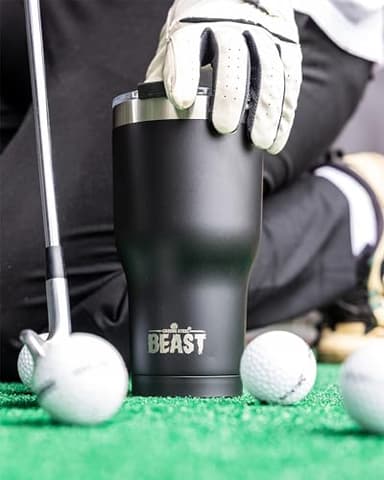 Beast 40 oz Tumbler Stainless Steel Vacuum Insulated Coffee Ice Cup Double Wall Travel Flask (Matte Black) - Image 4