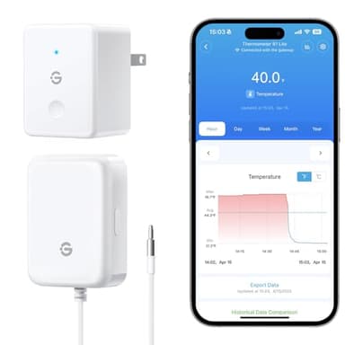 GoveeLife WiFi Refrigerator Thermometer with Alarm, Wireless Digital Freezer Temperature Gauge with App Control, 2 Years Free Data Export, for Home Kitchen Fridge Hot Tub(Only Support 2.4G Wi-Fi) - Image 1