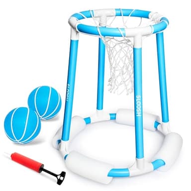 Sloosh Pool Basketball Hoop Set, Floating Basketball Pool Game, Swimming Floats Toys with Balls Pump, Summer Outdoor Water Play Toy for Kids and Adults (Blue) - Image 1